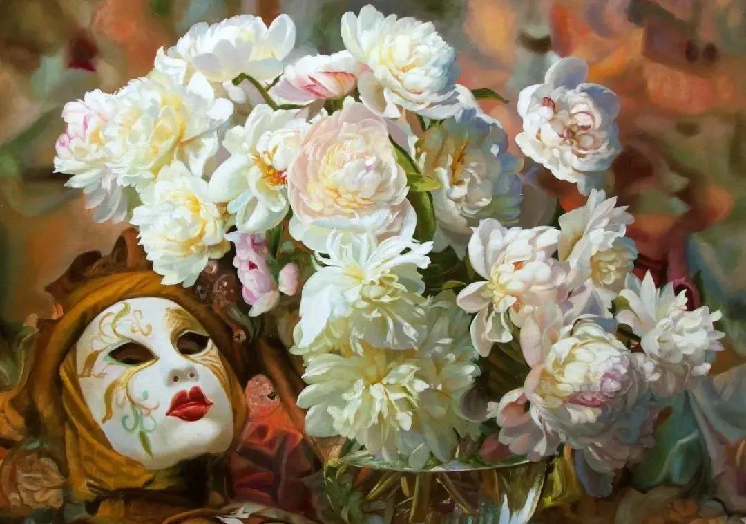 世界著名大师花卉油画,油画漂亮风景画