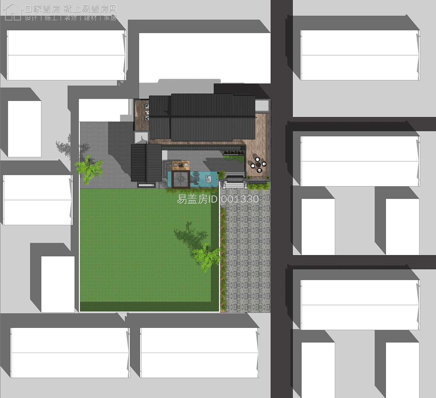 最牛中式四合院设计图及效果图,中式二层四合院永不过时