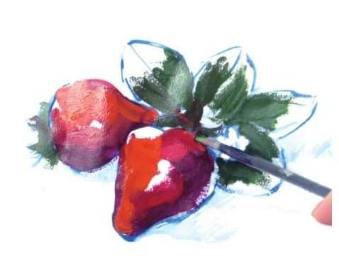 草莓怎么画最难的画法,教你画草莓国画