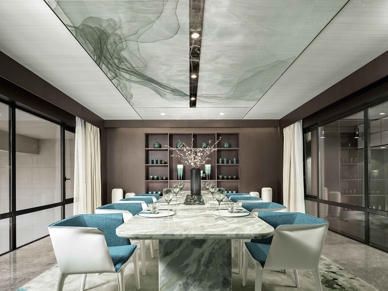 中式装修风格样板房图,桃花源120平中式风格样板房