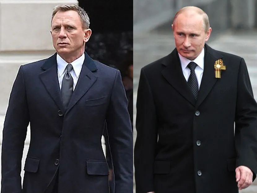 普京穿一套黑风衣,普京穿黑衬衫披外套