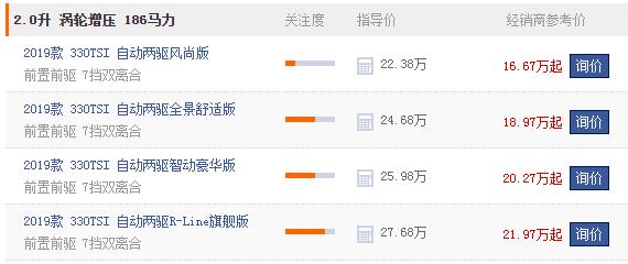 大众最便宜2.0t车型,大众哪款性价比好降价幅度大