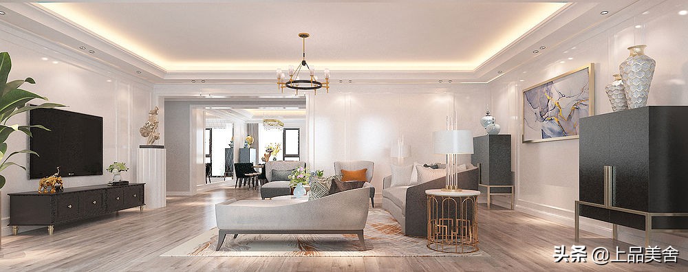 装修美式轻奢风格大平层,大平层200-300平美式轻奢风格