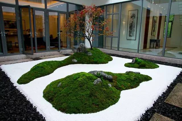 枯山水庭院景观制作过程,庭院枯山水施工做法