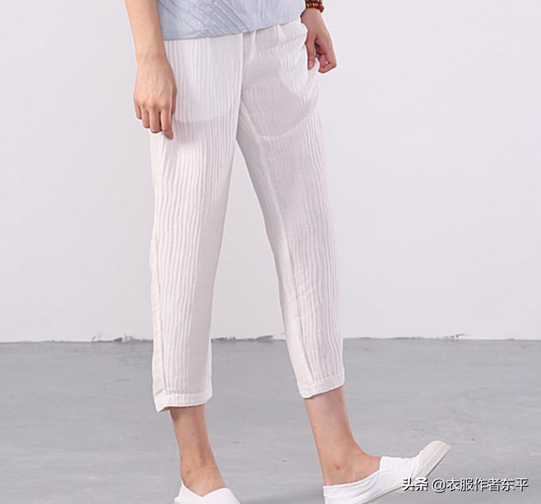 女装九分休闲裤裁剪方法,外穿七分打底裤裁剪图