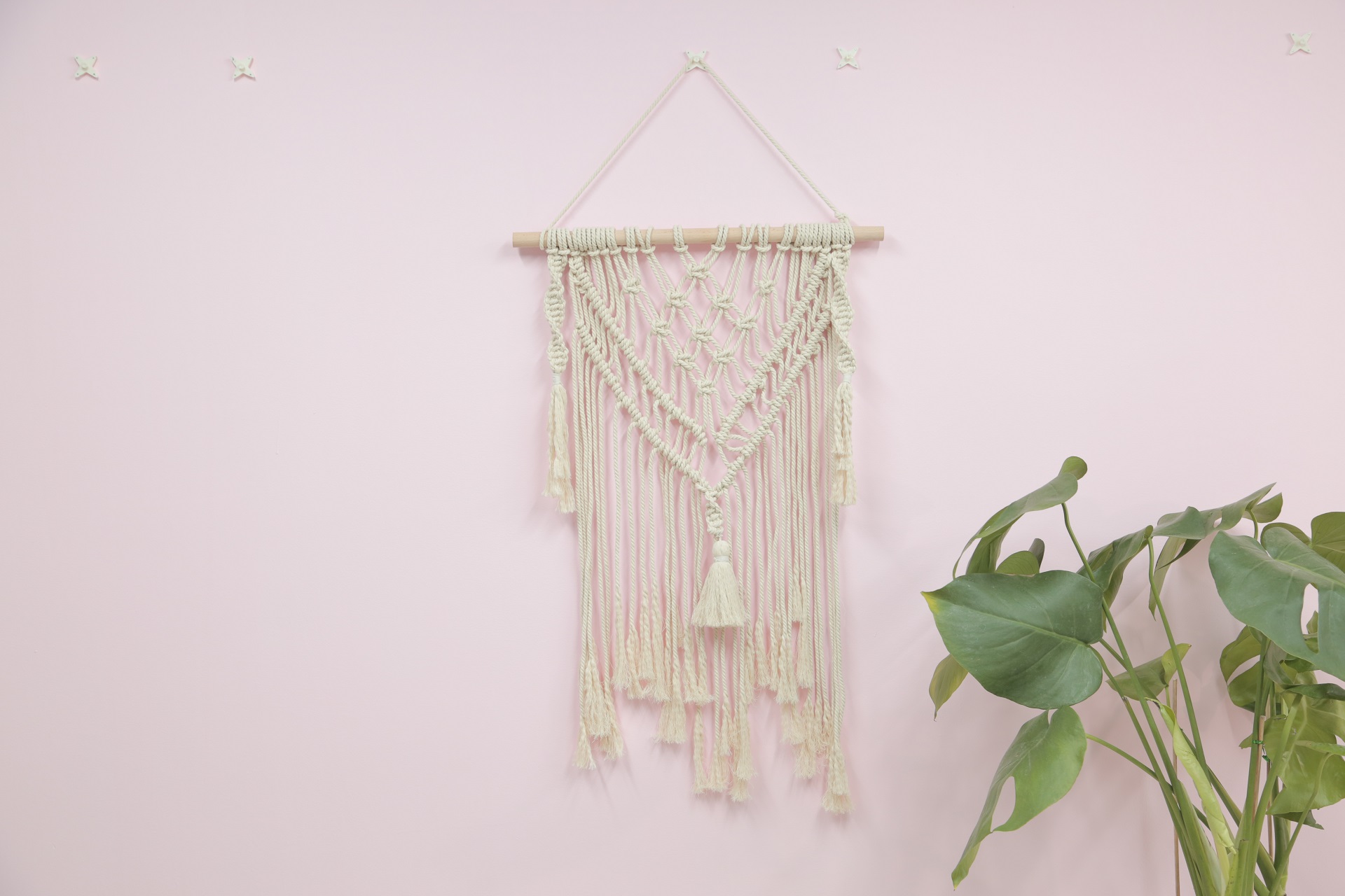 挂毯流苏编织绳教程,棉绳挂毯教程简单版