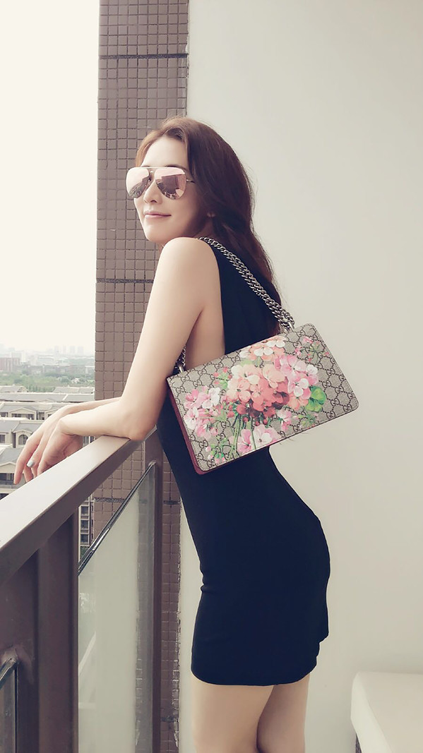 gucci酒神天竺葵花包大号,gucci酒神包二手价