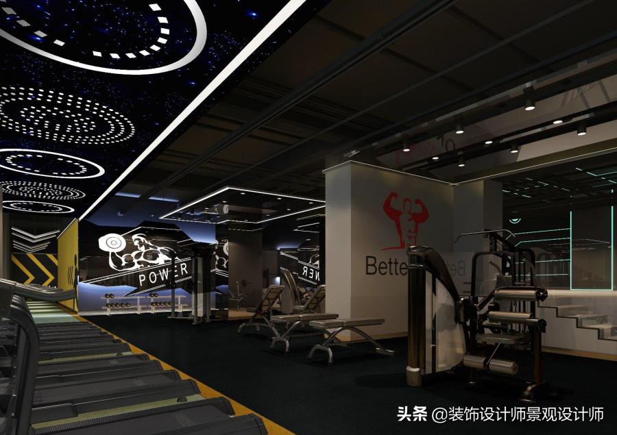 公司健身房设计效果图,书房健身房二合一设计效果图