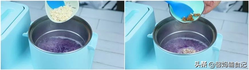 给宝宝煮紫薯面加什么好吃,宝宝辅食紫薯蛋羹