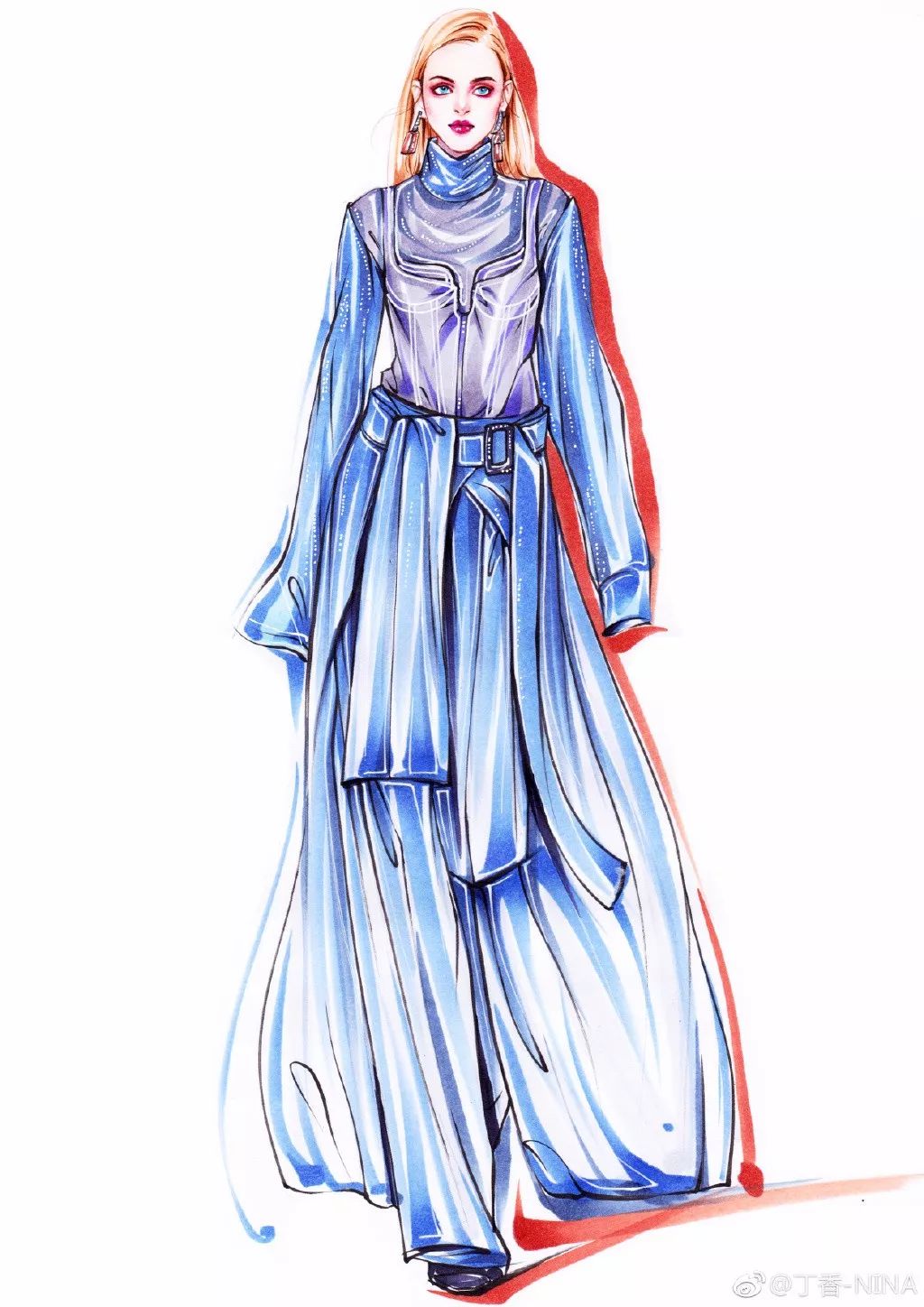 怎么用马克笔和彩铅画四大美人,马克笔与彩铅结合画法