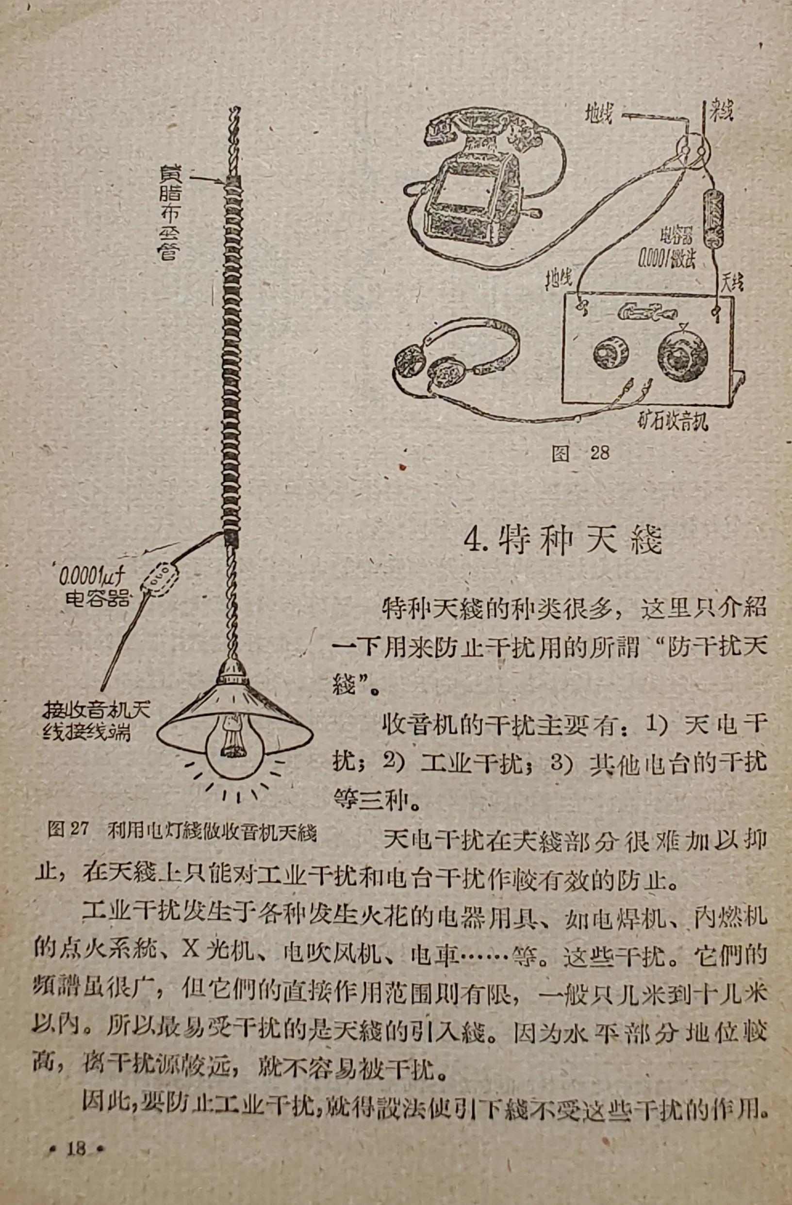 老收音机天线制作,50年代收音机线路图