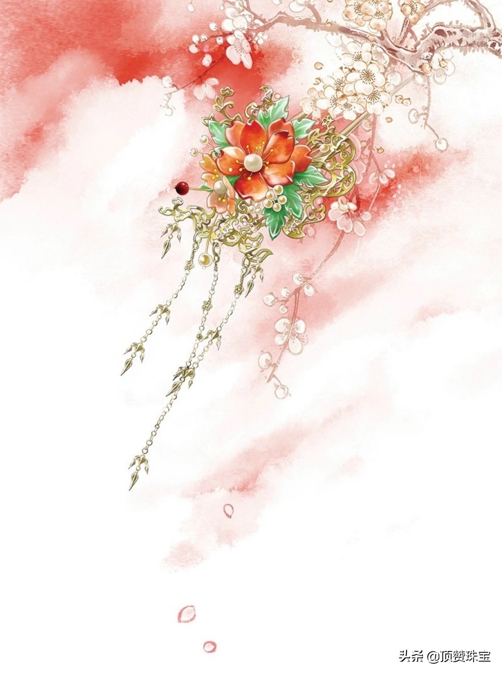 一如岁月,蓝色圆形18k金镶钻玛瑙吊坠