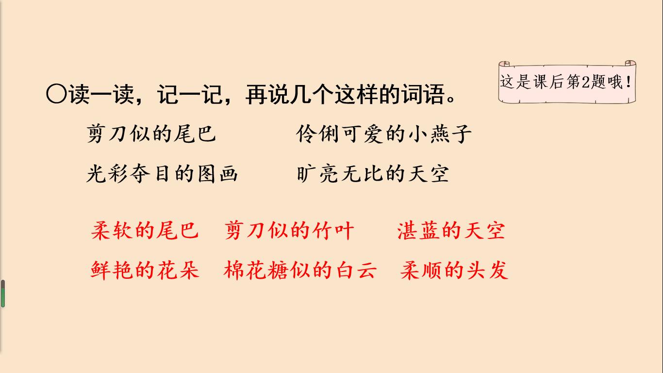 三年级语文燕子复习,三年级语文下册燕子老师整理笔记
