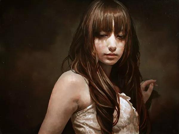 油画日系动漫,油画里的唯美少女