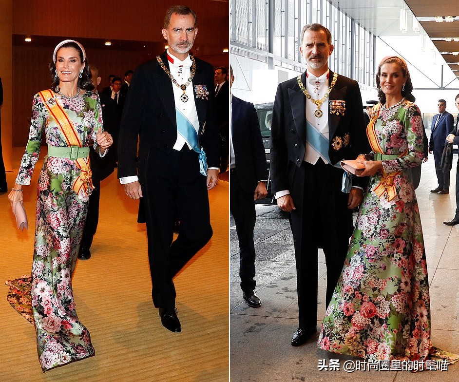 西班牙王后莱蒂齐亚穿连衣裙,西班牙王后穿丝绸内搭