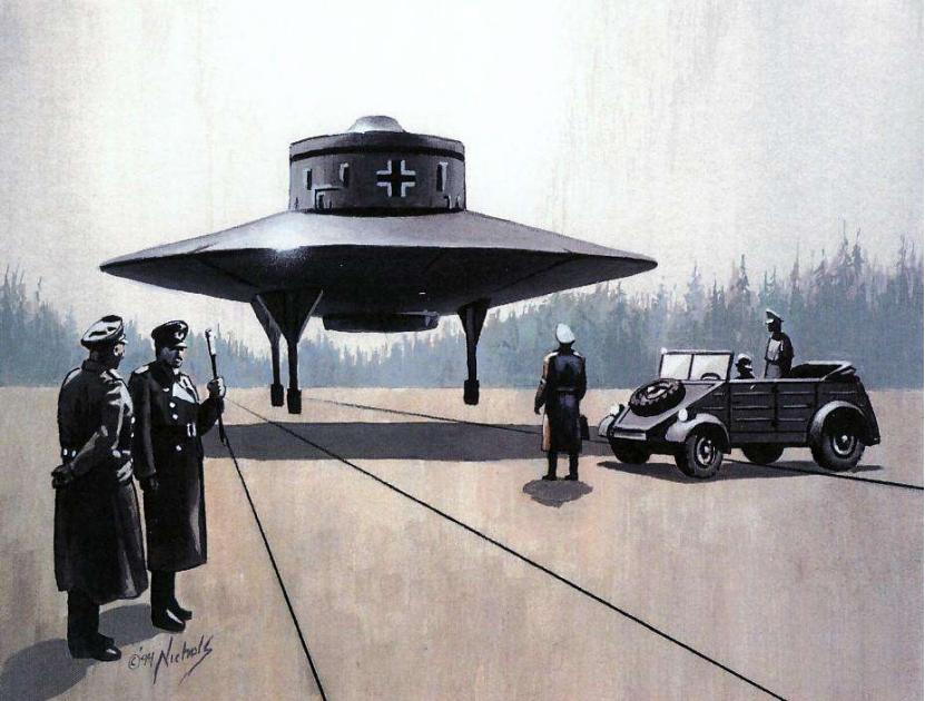 纳粹实验飞碟的视频,二战德国黑科技悬浮飞行器