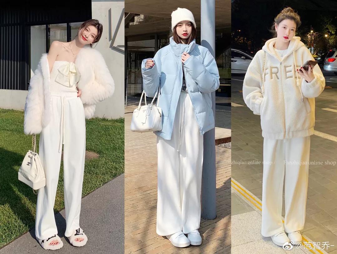 烂大街的阔腿裤也穿出高级感,阔腿裤就要选择保暖又显瘦的