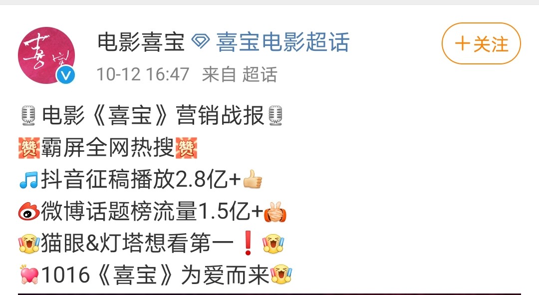 《喜宝》：所谓全网最期待爱情大片，被众明星推荐，你是否会看？