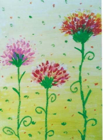 教师节儿童画康乃馨,八岁小孩画简单教师节的绘画