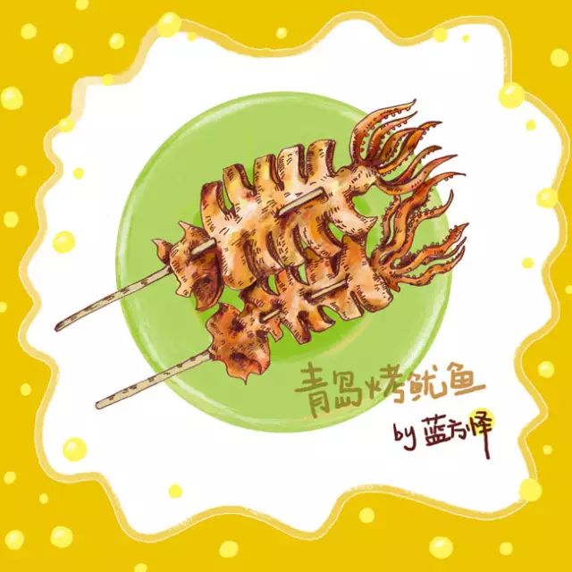 日本插画师的美食插画手绘图片,适合临摹的美食插画