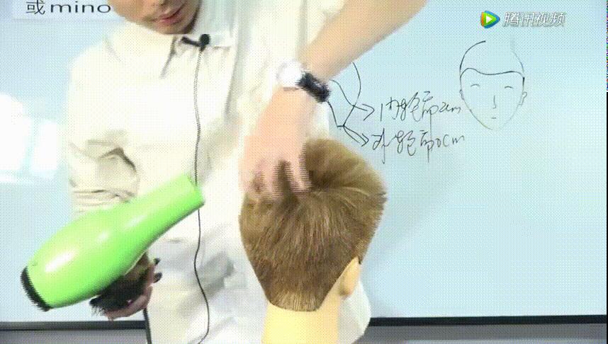 男潮流发型剪发视频教程,男士锡纸烫飞机头吹风教程
