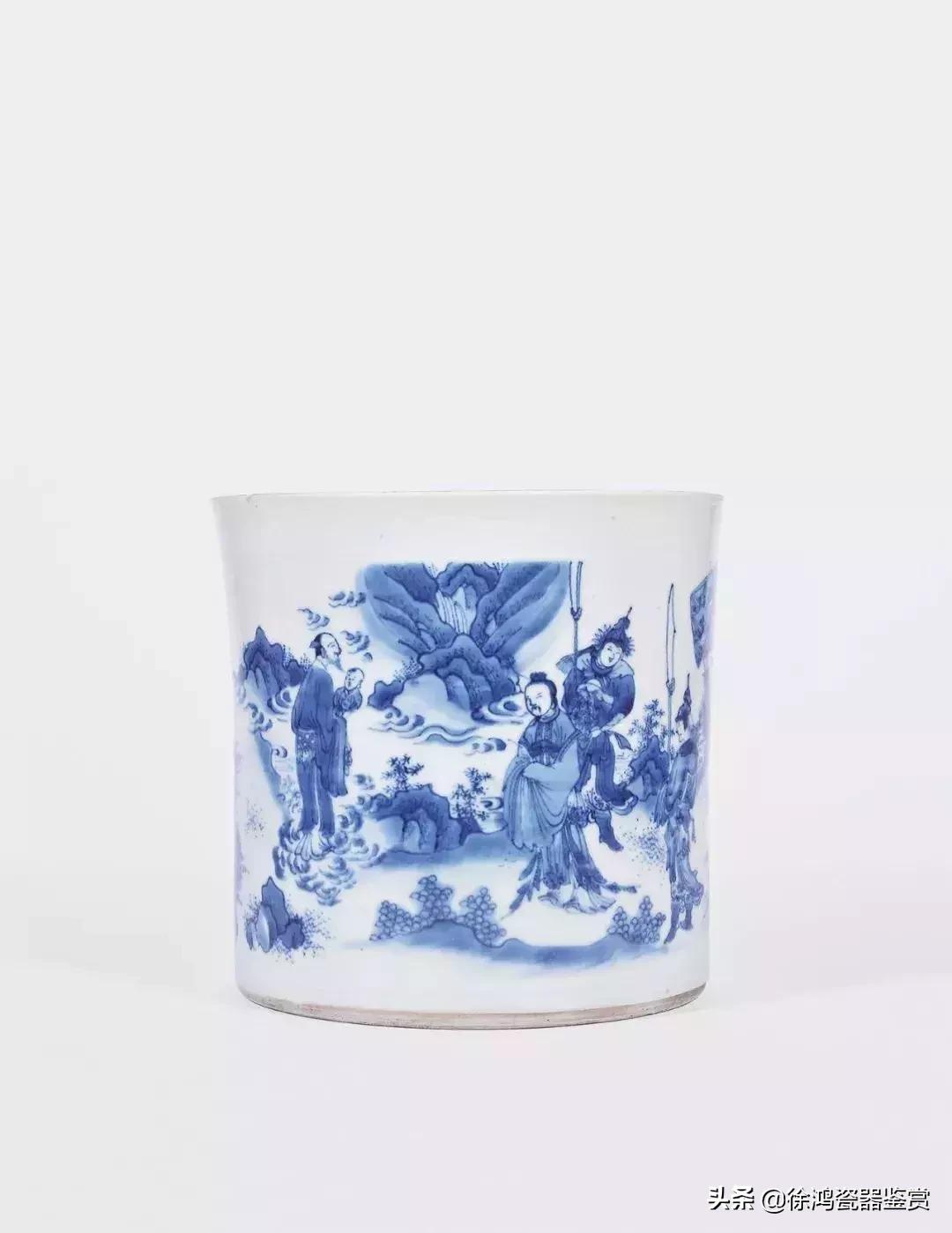 明崇祯青花山水瓷器,明崇祯鹿纹青花瓷器