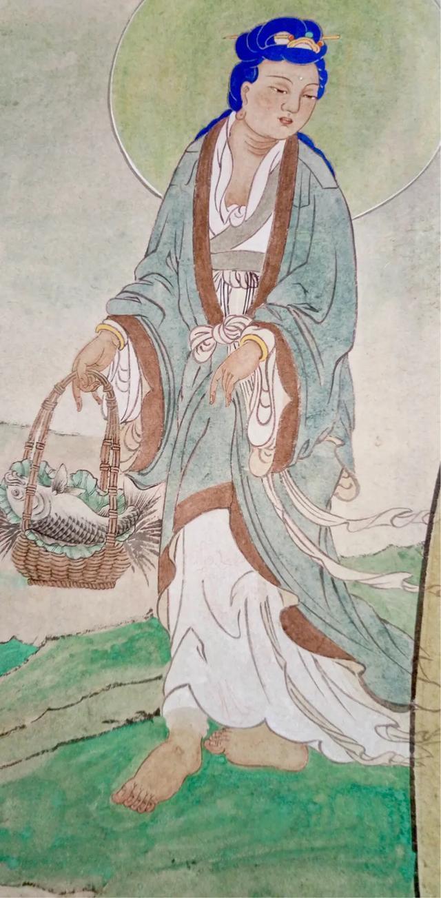 观音菩萨三十二像工笔画,观世音菩萨画像工笔画