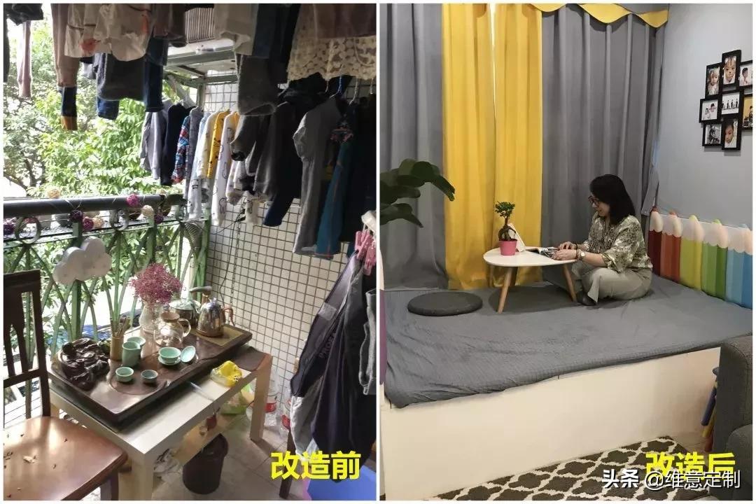 阳台改造榻榻米床图片大全集,100平两室阳台改榻榻米装修效果图