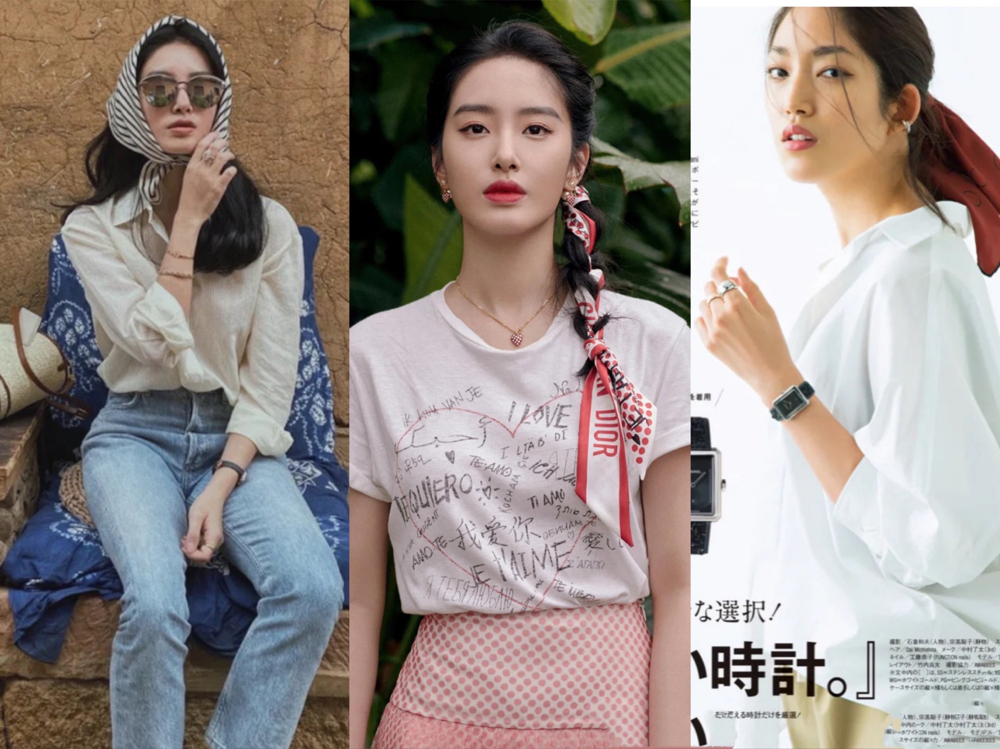 美丽的丝巾搭配美出高级感小姐姐,美丽的丝巾搭配丝巾新花样