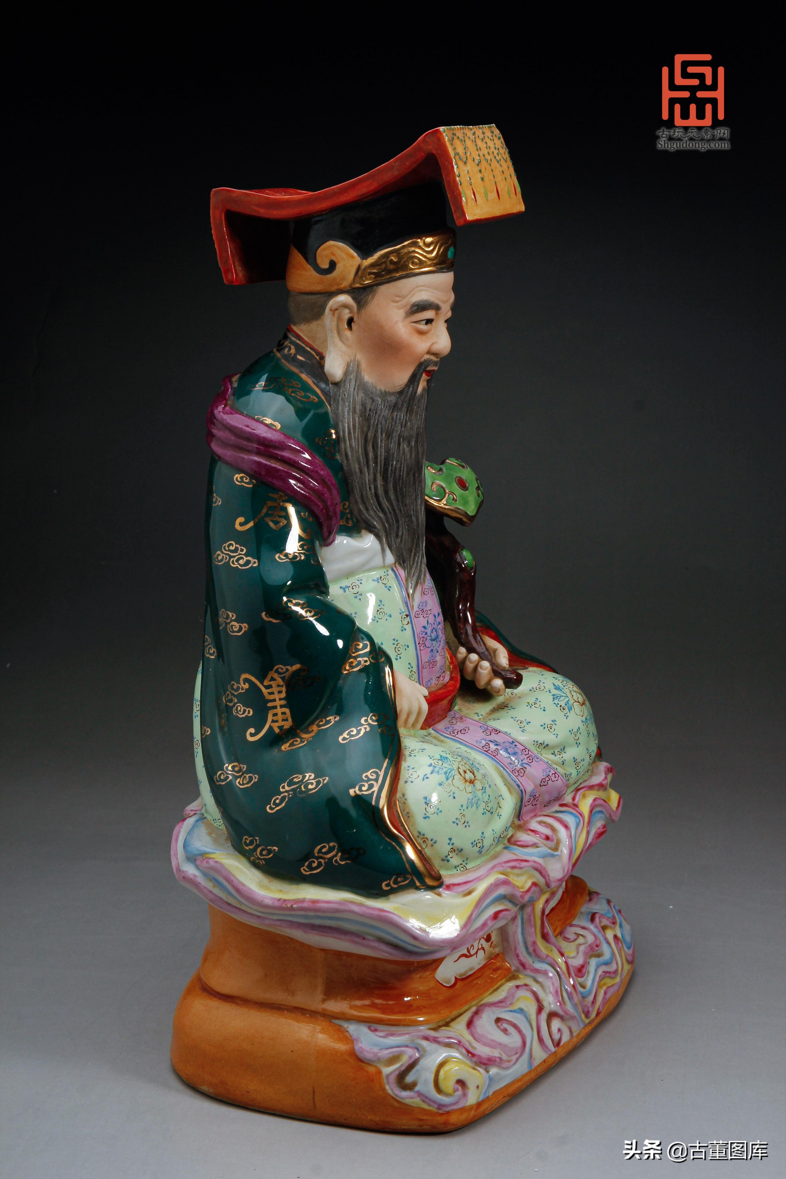 康熙铜财神像图片,老款瓷财神像