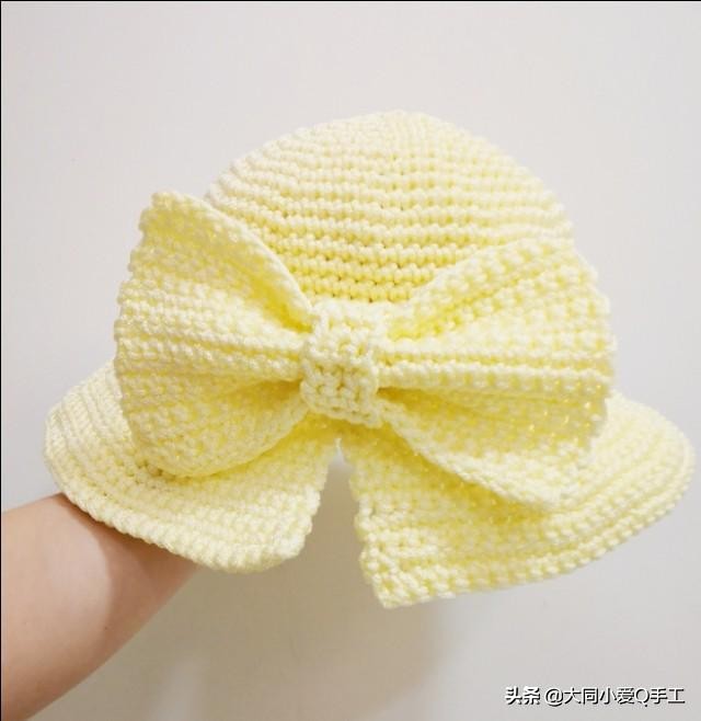 丝带遮阳帽夏凉帽钩织教程,夏季遮阳帽大帽檐钩针教程
