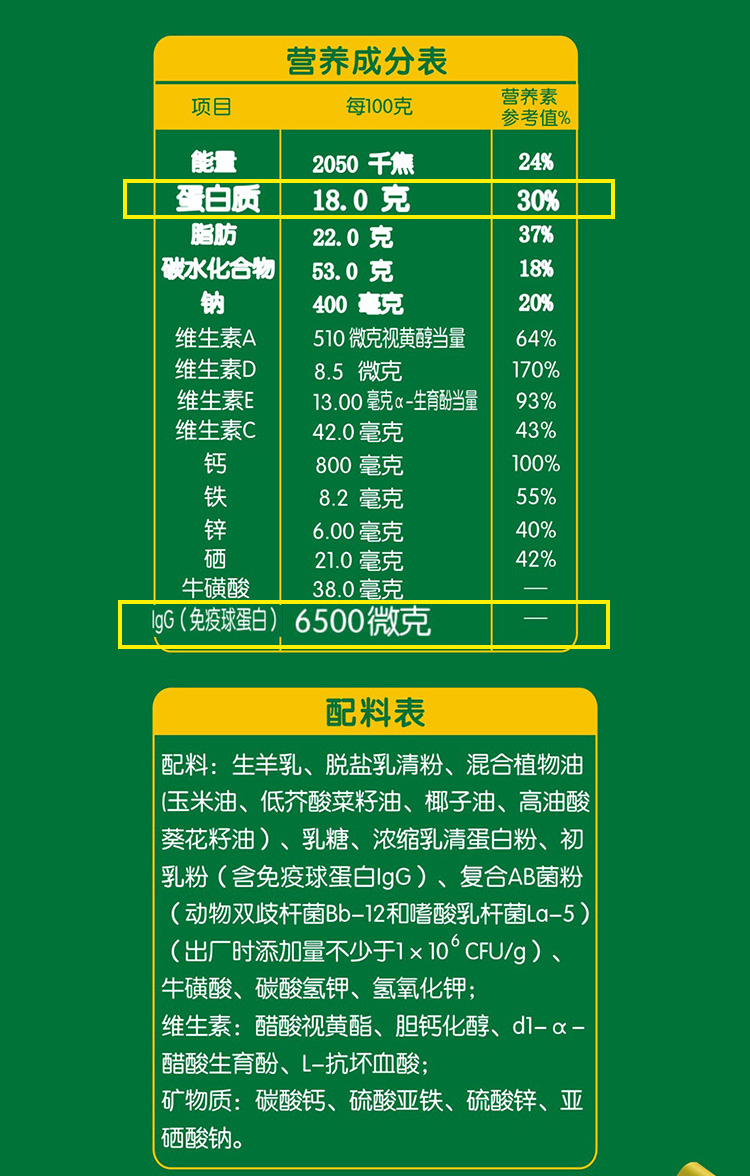 乐乐美美滋初乳配方羊奶粉（补充优质蛋白）