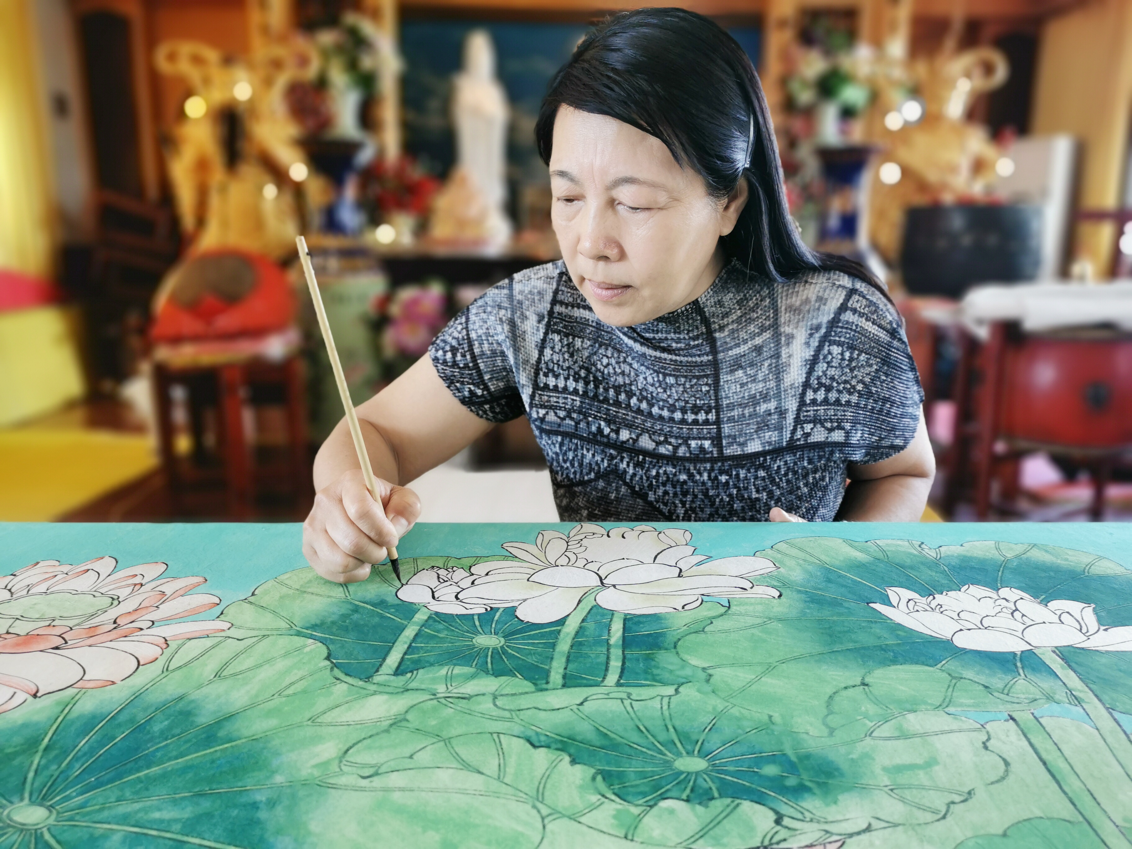 观音菩萨三十二像工笔画,观世音菩萨画像工笔画