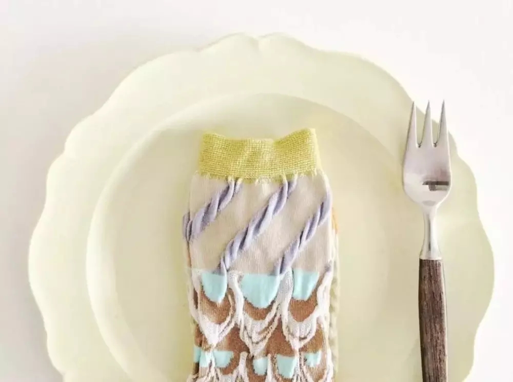 优雅气质花纹蕾丝船袜 (亚洲民族复古风短棉袜)