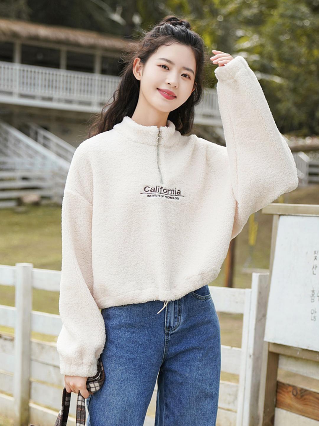 温柔又保暖的穿搭学生党女,冬季保暖时尚穿搭小个子学生