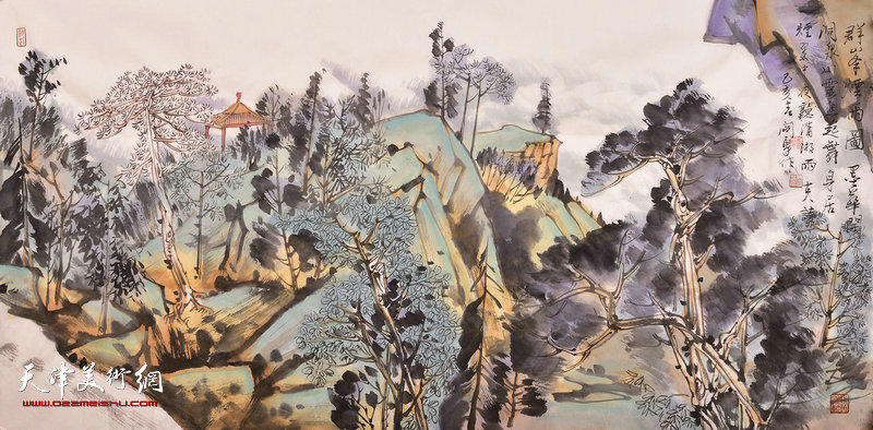 天津市青年山水画家闫勇,天津画家闫勇作品