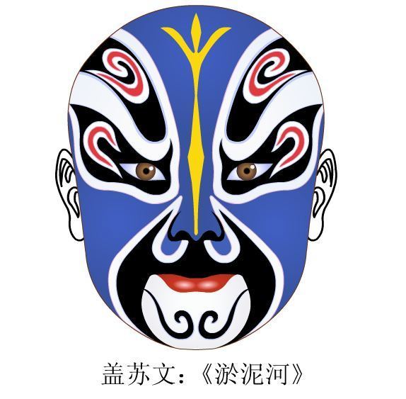 戏曲人物脸谱儿童画,自己创作的戏曲脸谱