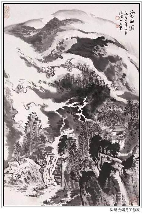 陆俨少山水画教学视频雁荡山写生,杨宝杰老师陆俨少大幅山水画鉴赏