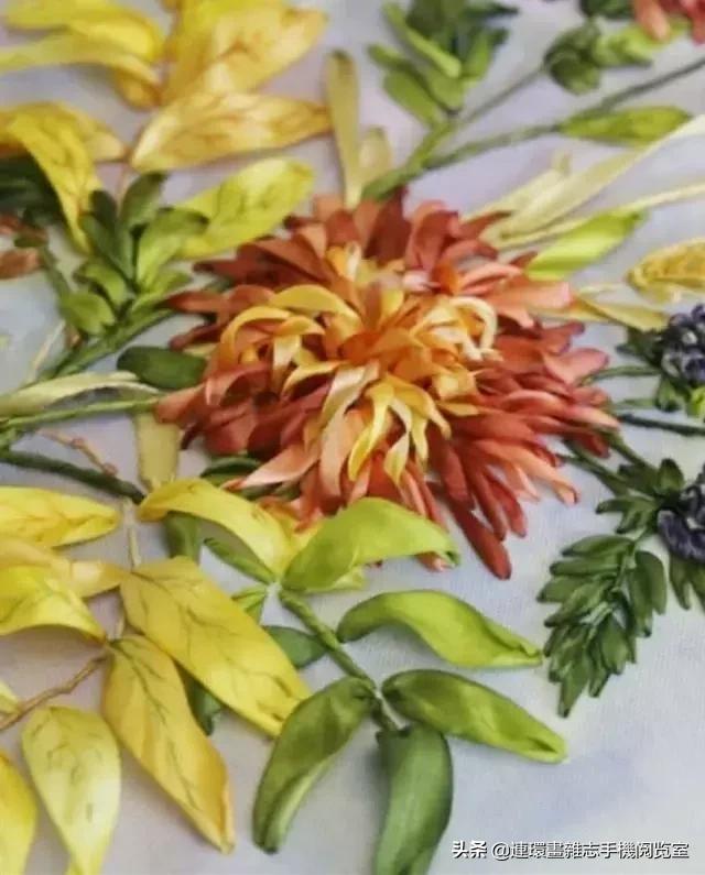 丝带绣装裱图案大全,丝带绣画作品欣赏