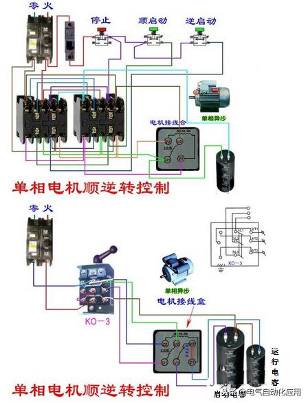 单相电机电容接线方法及工作原理,单相电机接线原理图