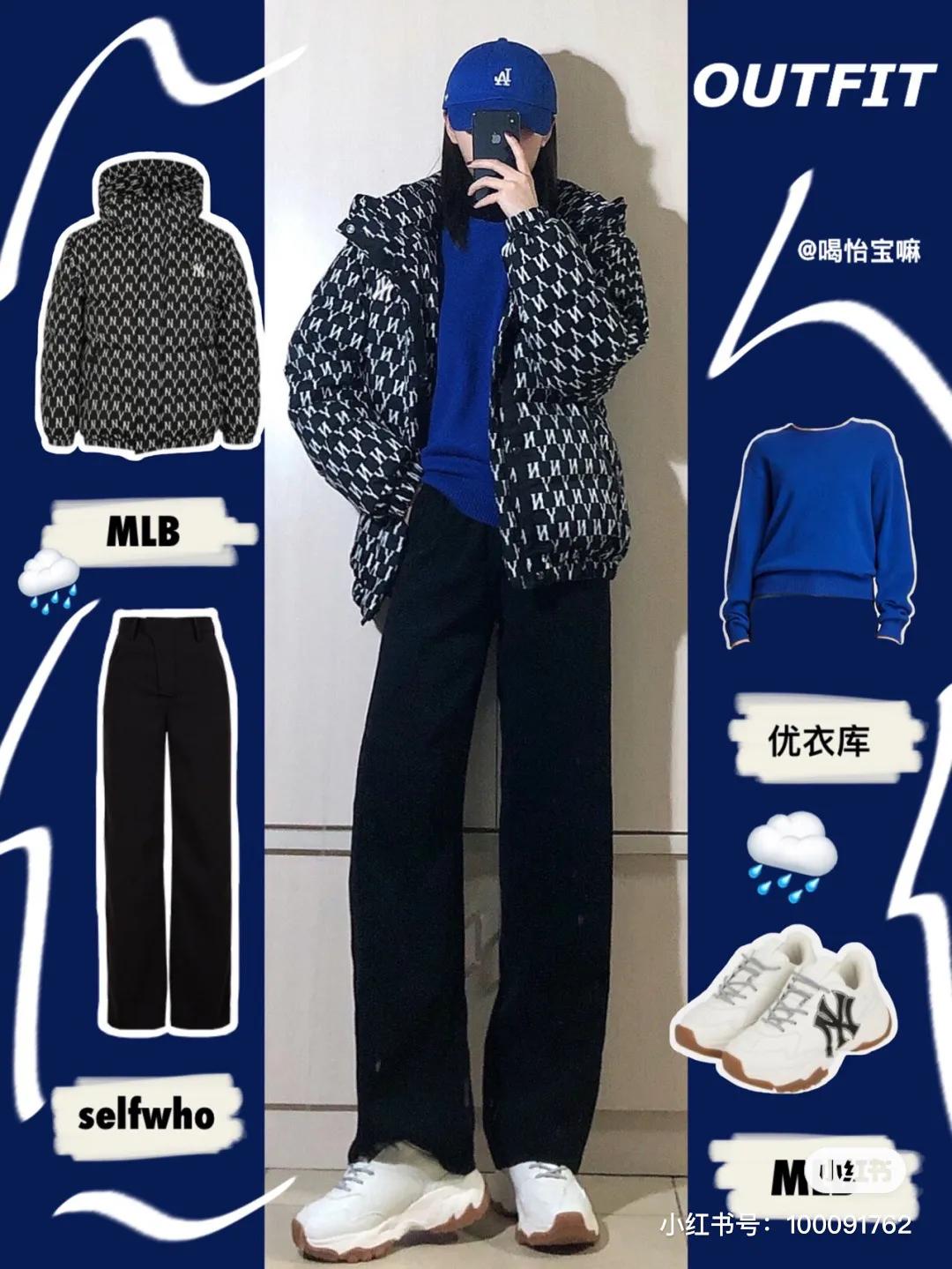 MLB羽绒服经典老花款，妥妥的潮流感和高级感，穿着过年是真爱了