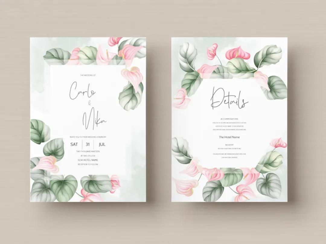 婚礼请柬模板高清图片边框,婚礼请柬英语模板制作