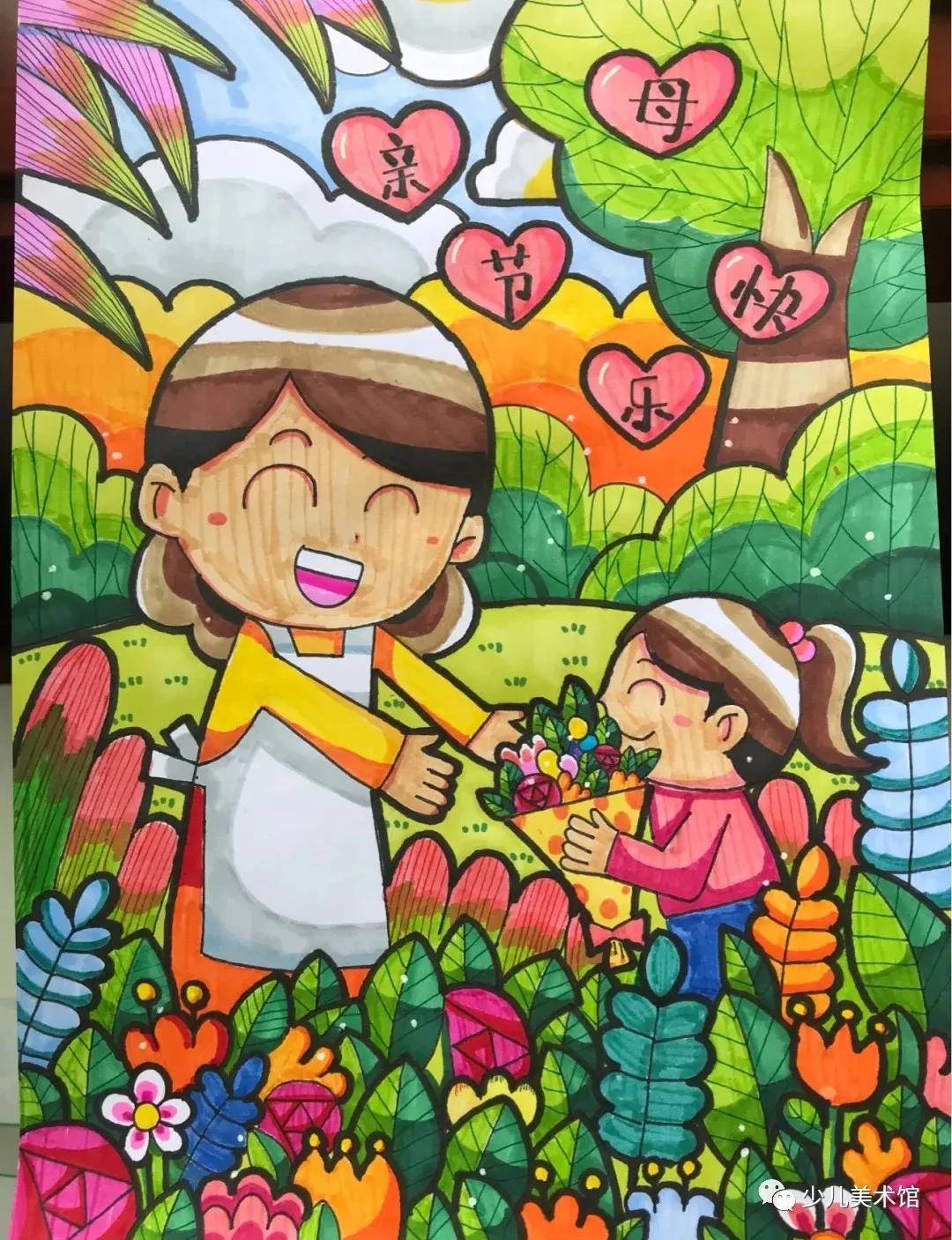 母亲节创意绘画简单素材,幼儿园大班母亲节绘画简单又漂亮