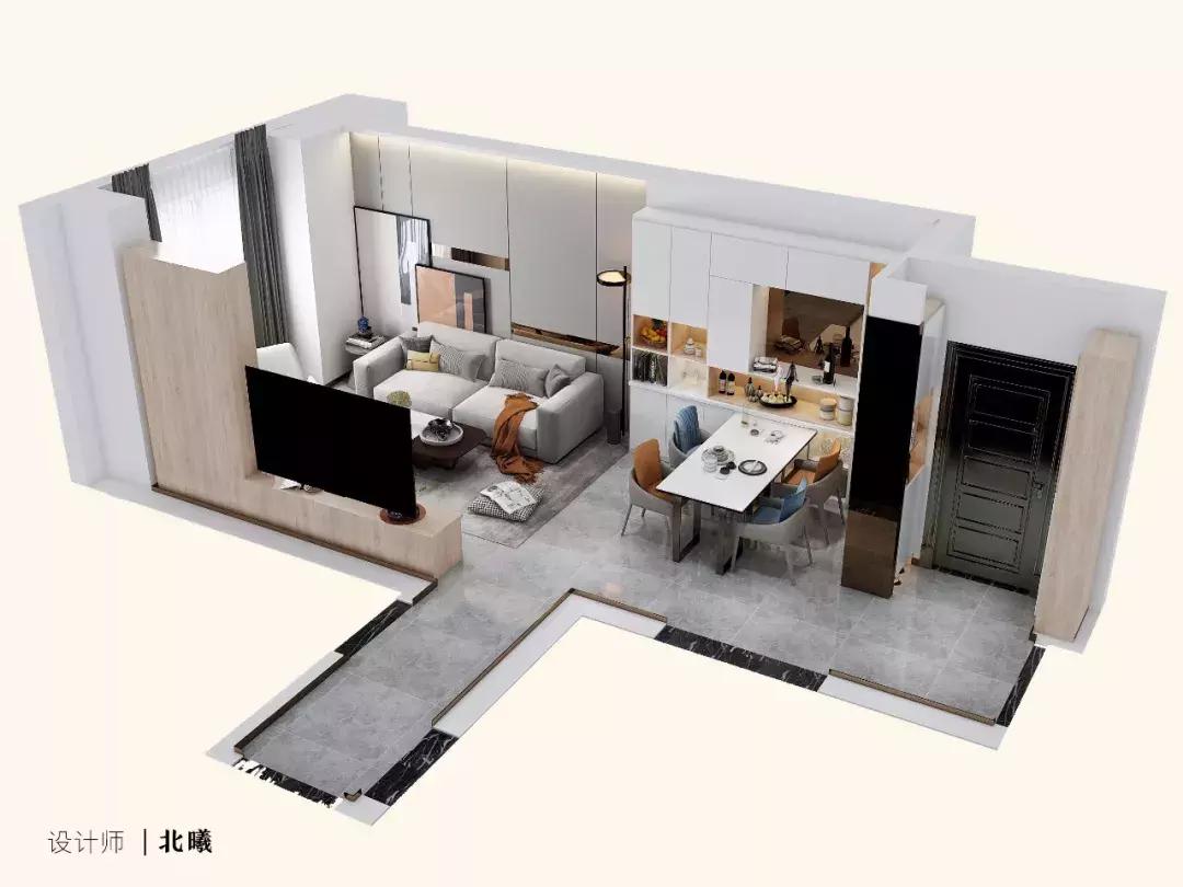 装修108平衣帽间2室一厅,126平主卧带衣帽间和卫生间效果图