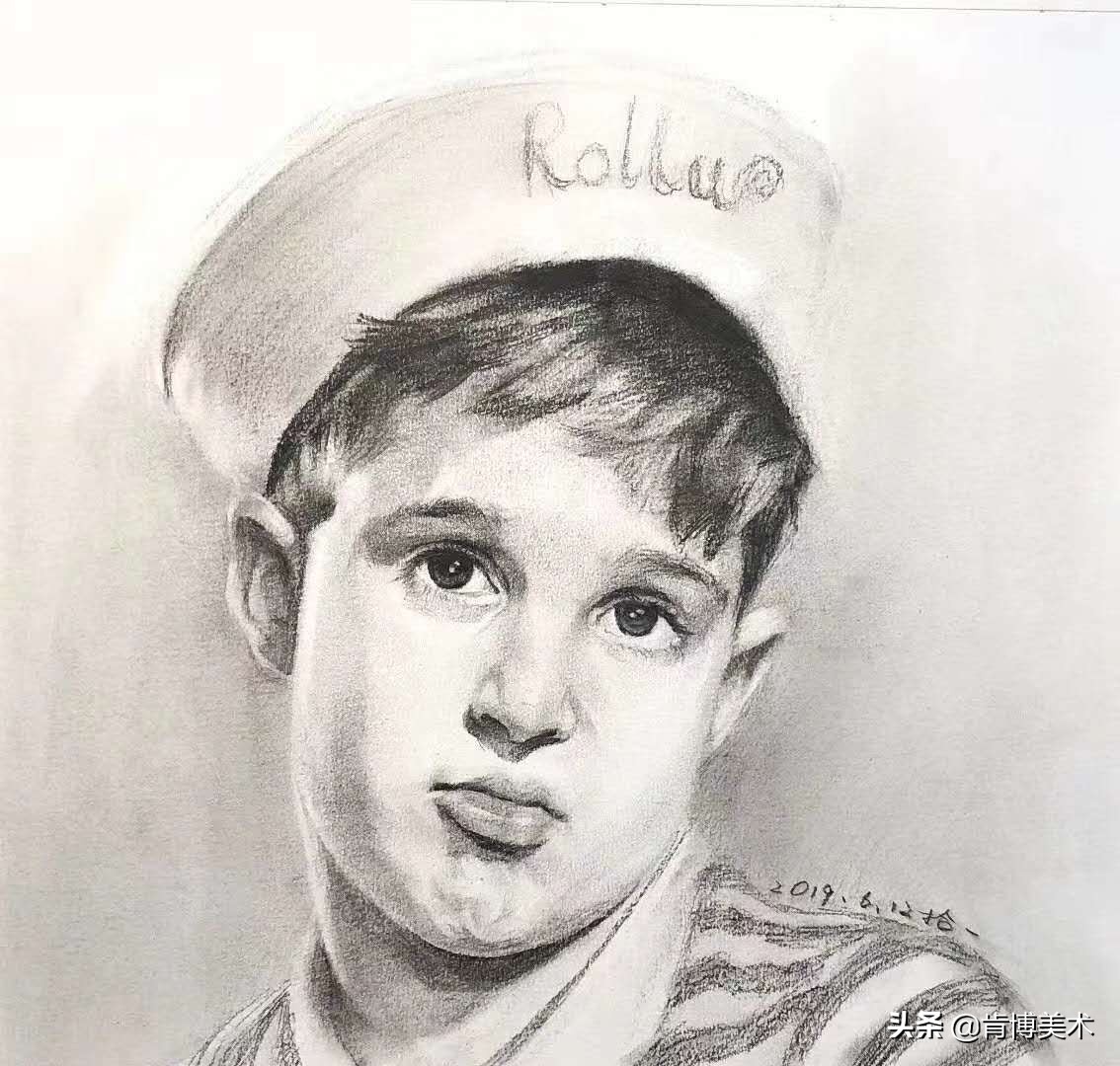 戴着眼镜的小男孩素描画,3-6岁儿童简单绘画100幅素描