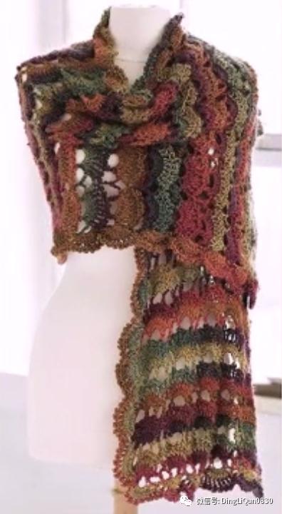 针织披肩作品,披肩花式围巾编织教程