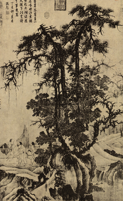 用铅笔画五元山水画,五元山水画