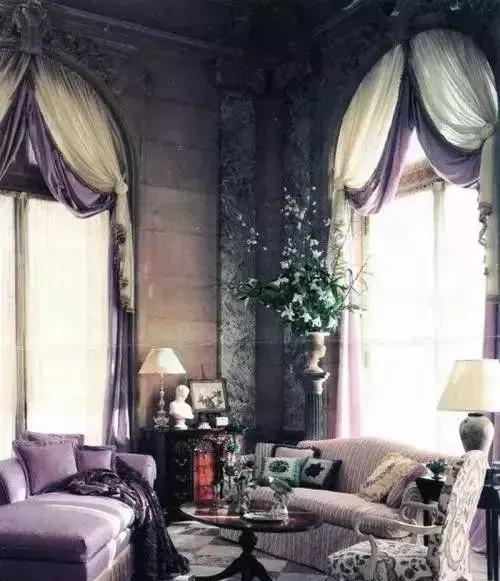 阳台窗帘加窗幔效果,千鸟格窗帘加窗幔