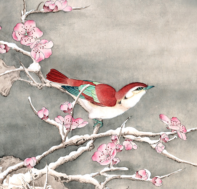 水仙花国画花鸟画图片欣赏,中国画花鸟画背景图片大全