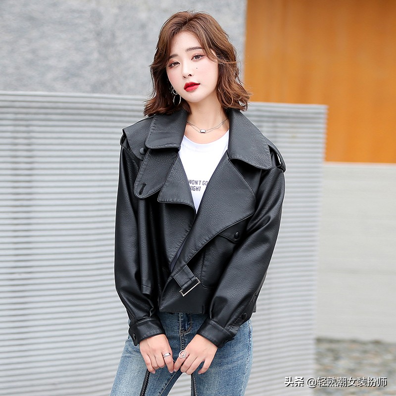 秋冬流行的皮衣外套，搭配简单又帅酷，随便一披，让你魅力挡不住